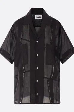 Topwear>MAGLIANO camicia Broken Guayabera in cotone Nero