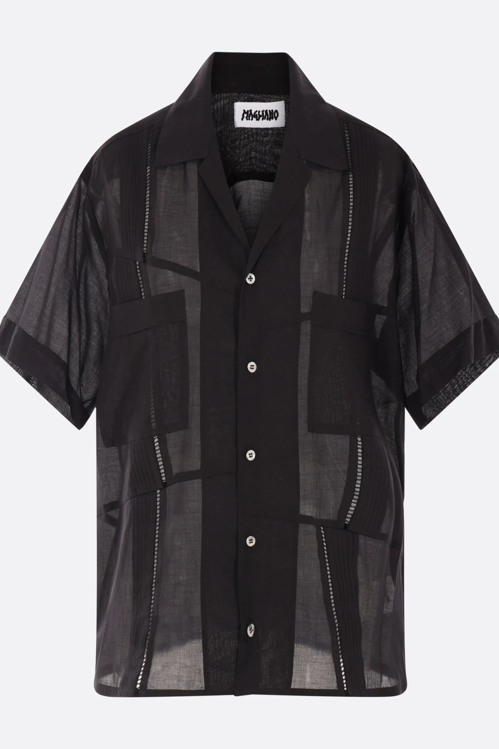 Topwear>MAGLIANO camicia Broken Guayabera in cotone Nero