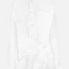 Topwear>BALENCIAGA camicia Cut-Up in popeline Bianco