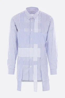 Topwear>COMME DES GARÇONS SHIRT camicia destrutturata in popeline patchwork Multicolor