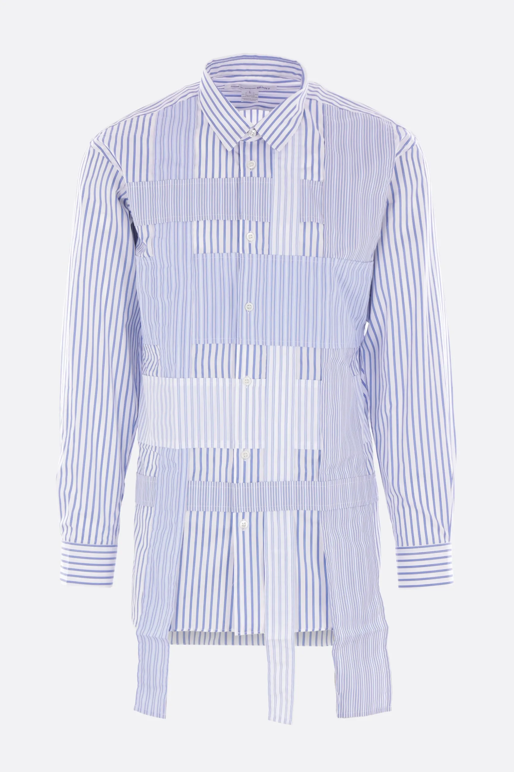 Topwear>COMME DES GARÇONS SHIRT camicia destrutturata in popeline patchwork Multicolor