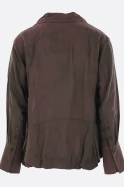 Topwear>ZIGGY CHEN camicia doppiopetto in misto cotone e ramie Multicolor