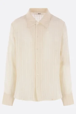 Topwear>SÉFR camicia Ignacio in cotone check Bianco