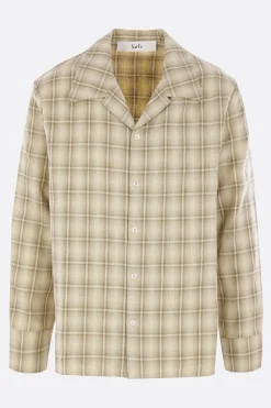 Topwear>SÉFR camicia Ignacio in cotone e lino check Giallo