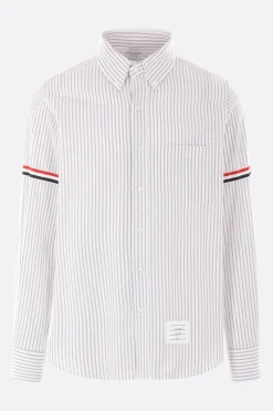 Topwear>THOM BROWNE camicia in cotone Madras Grigio