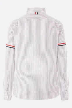 Topwear>THOM BROWNE camicia in cotone Madras Grigio