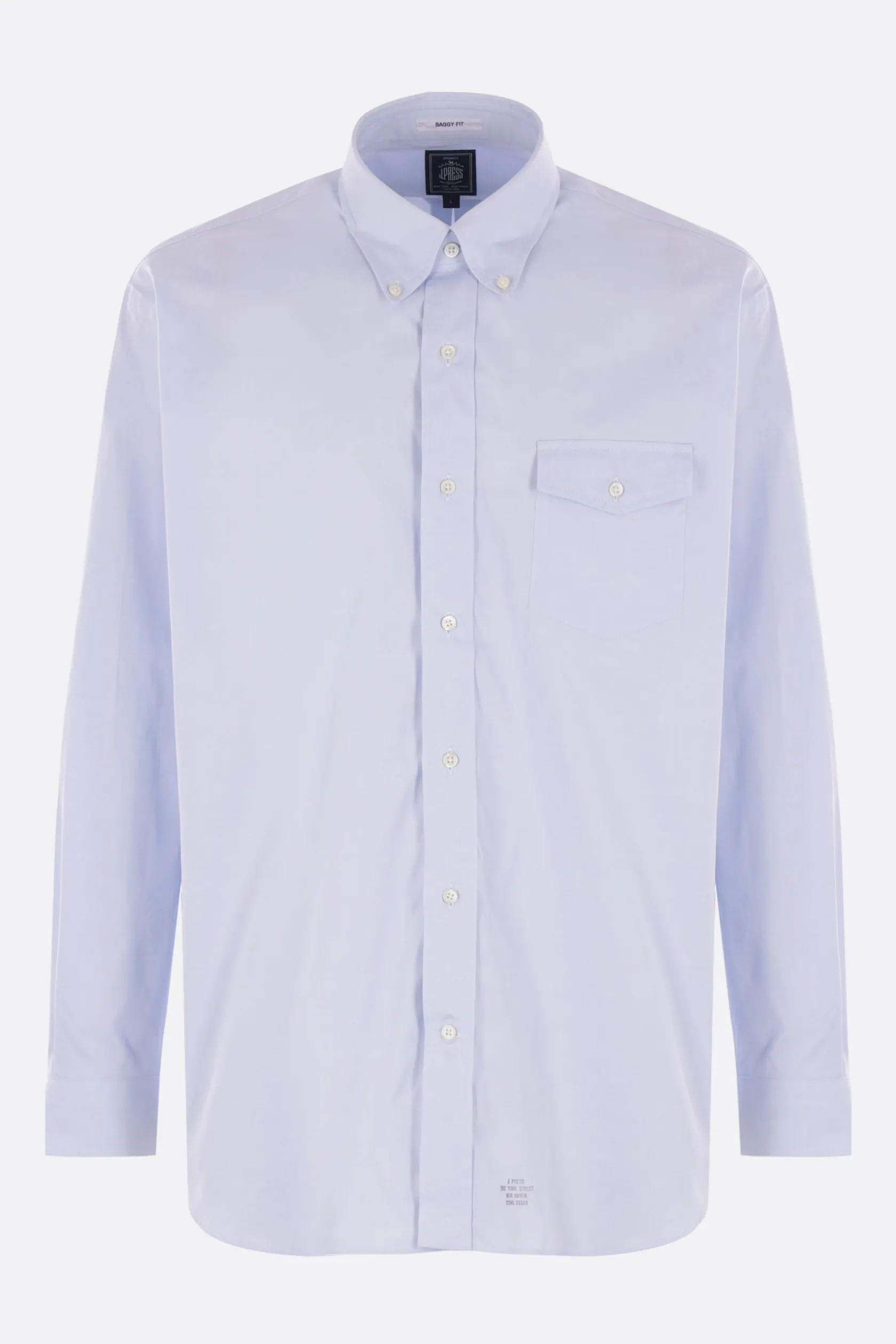 Topwear>J.PRESS camicia in cotone Oxford Blu