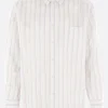 Topwear>COMME DES GARÇONS SHIRT camicia in cupro a righe Bianco
