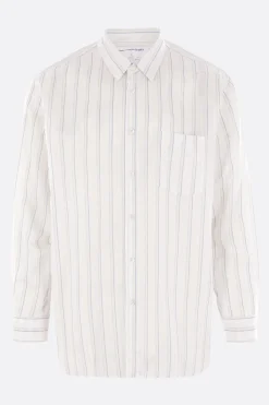 Topwear>COMME DES GARÇONS SHIRT camicia in cupro a righe Bianco