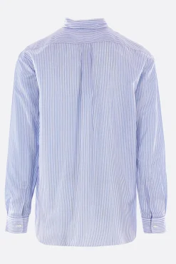 Topwear>COMME DES GARÇONS SHIRT camicia in cupro a righe Blu