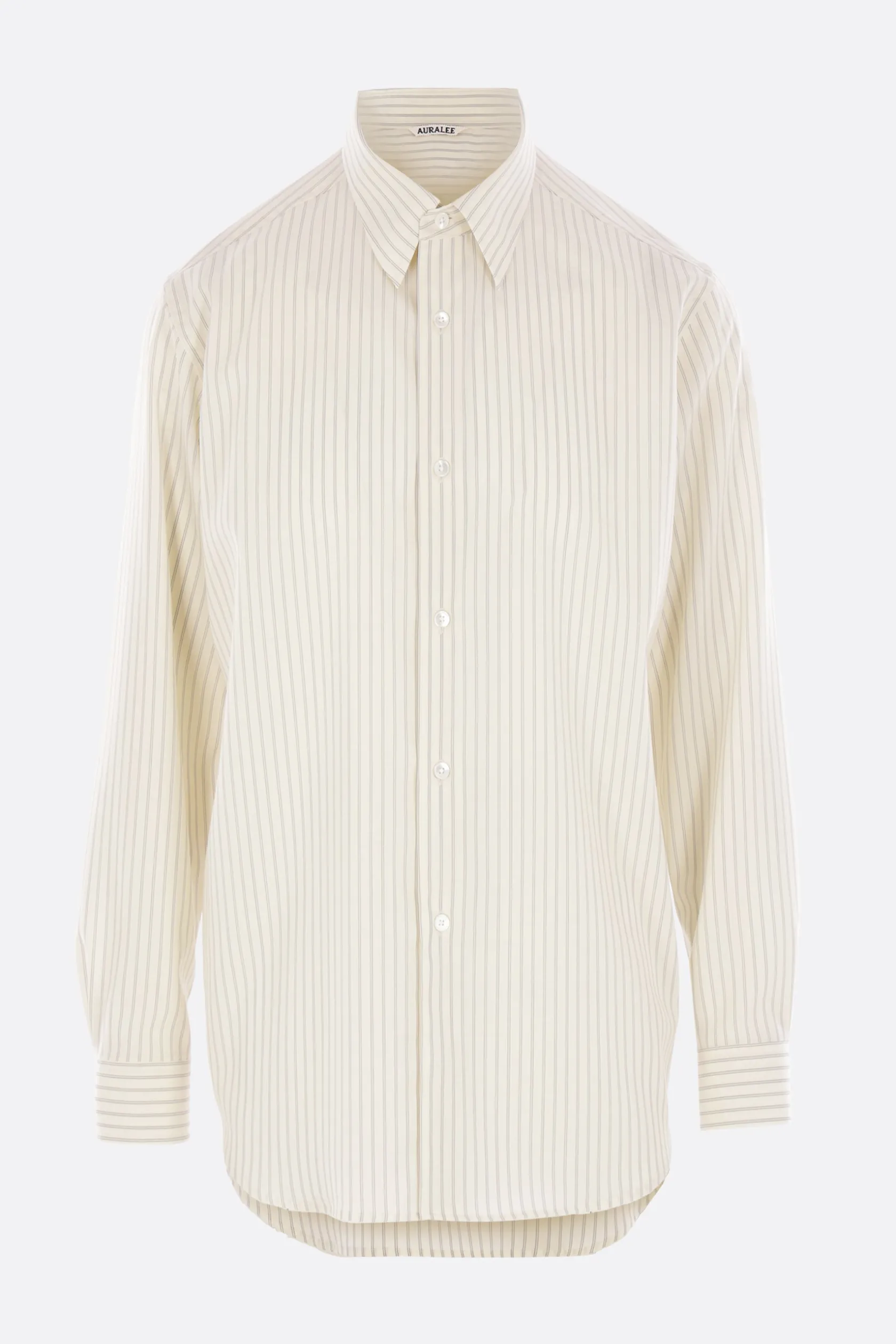 Topwear>AURALEE camicia in lana a righe Bianco