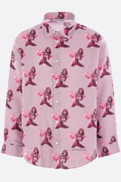 Topwear>ACNE STUDIOS camicia in lino stampato Rosa