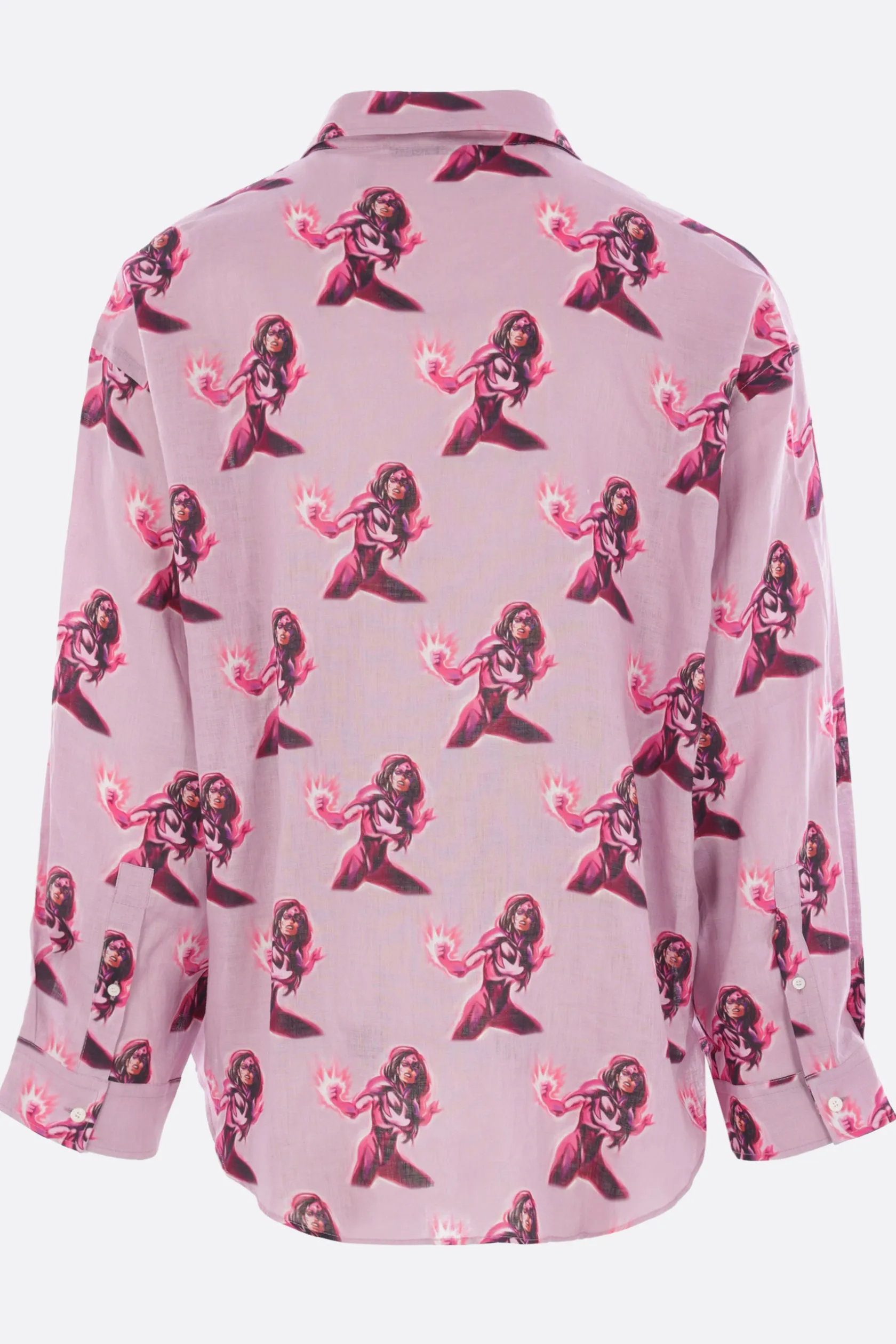 Topwear>ACNE STUDIOS camicia in lino stampato Rosa