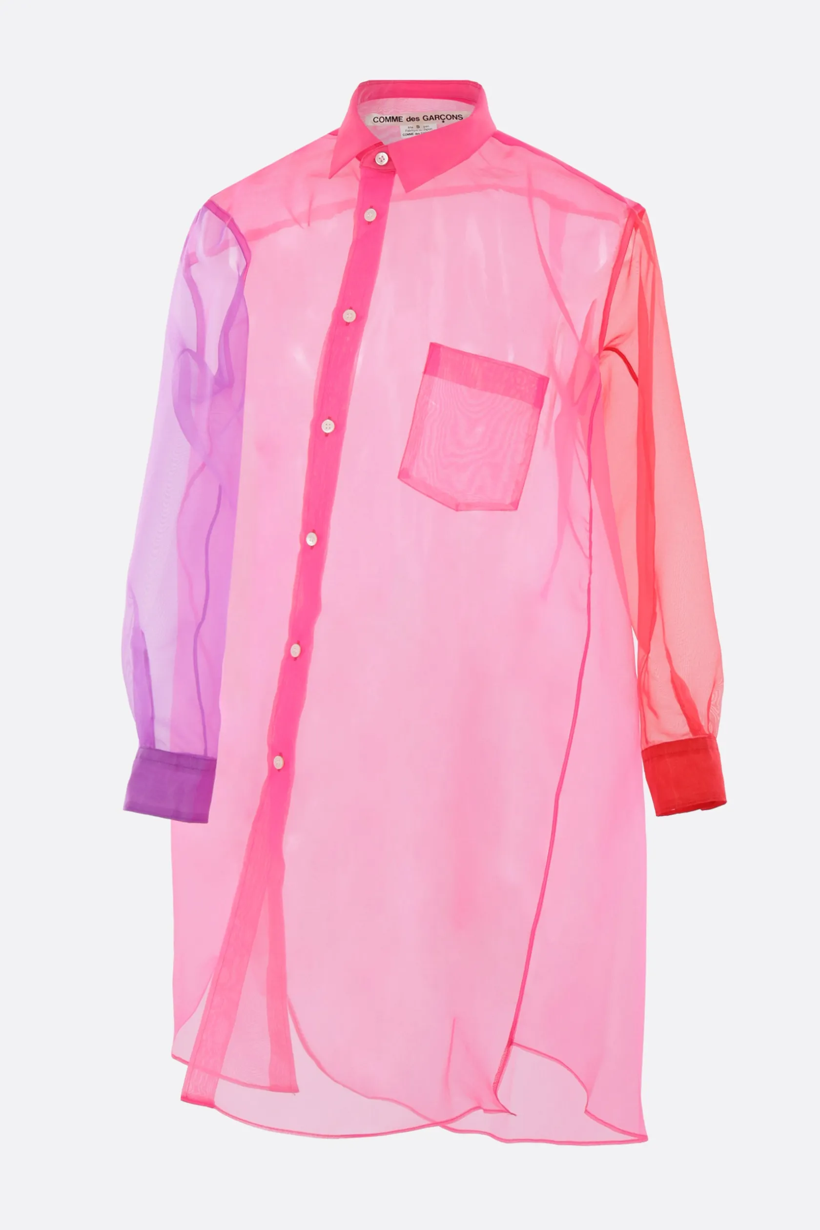Topwear>COMME DES GARÇONS camicia in organza color-block Multicolor