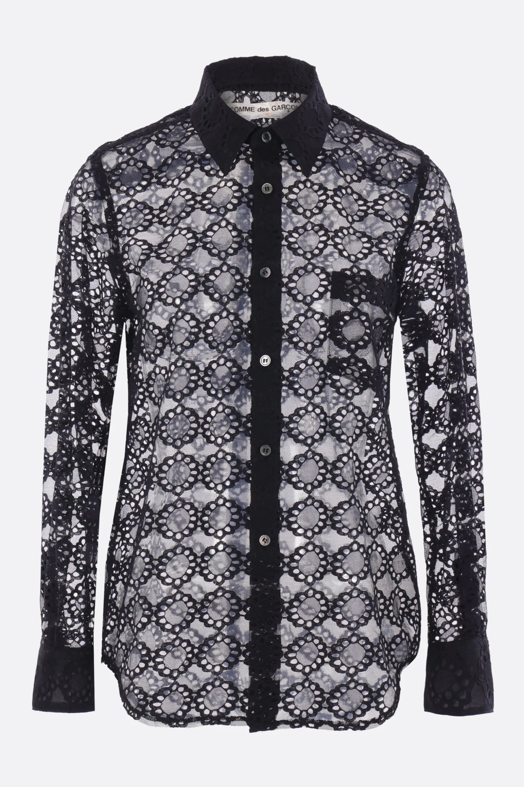 Topwear>COMME DES GARÇONS camicia in pizzo Nero