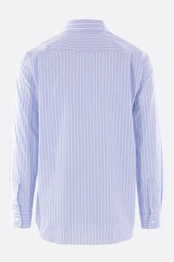 Topwear>COMME DES GARÇONS SHIRT camicia in popeline a righe con pois Blu