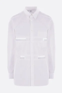 Topwear>BLACK COMME des GARÇONS camicia in popeline con cut-out Bianco