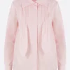 Topwear>LOEWE camicia in popeline con lavallière plissé Rosa
