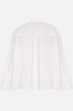 Topwear>SACAI camicia in popeline con maniche destrutturate Bianco
