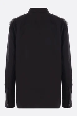 Topwear>COMME DES GARÇONS HOMME PLUS camicia in popeline con rouches Nero