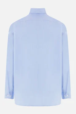 Topwear>MARNI camicia in popeline organico stampa logo Blu