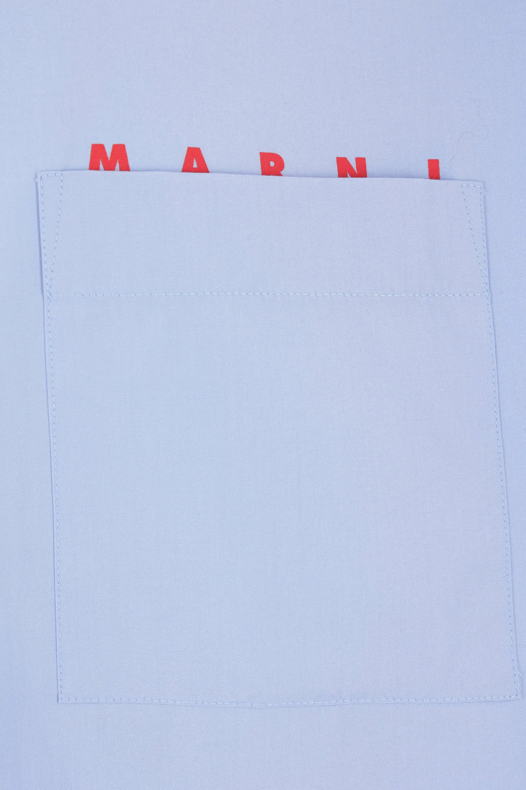 Topwear>MARNI camicia in popeline organico stampa logo Blu