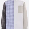 Topwear>JW ANDERSON camicia in popeline patchwork Multicolor