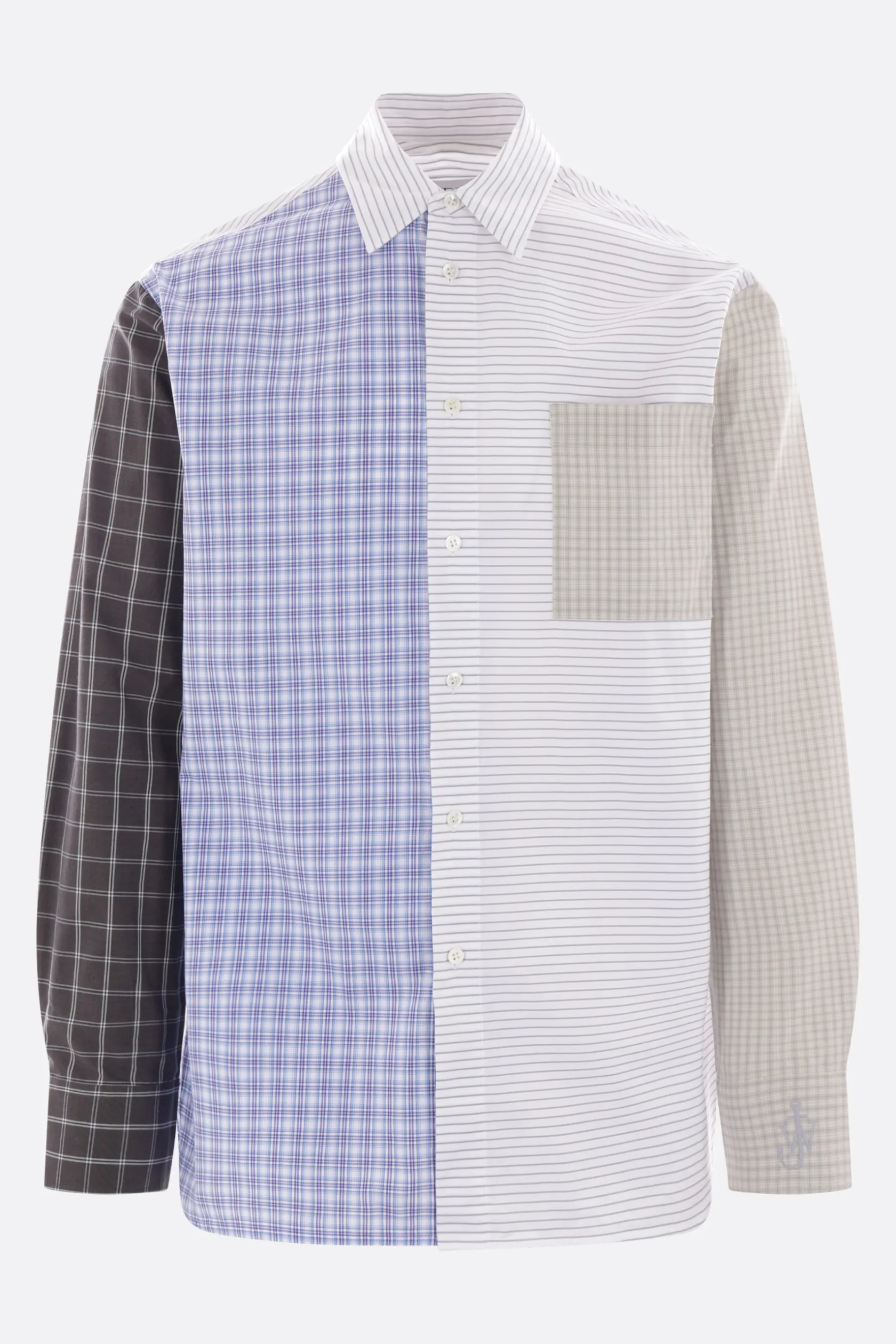 Topwear>JW ANDERSON camicia in popeline patchwork Multicolor