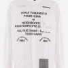 Topwear>YOHJI YAMAMOTO camicia in popeline stampato Bianco