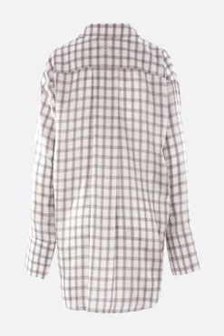 Topwear>LOEWE camicia in raso a quadri Bianco