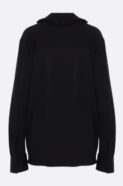 Topwear>JIL SANDER camicia in viscosa fluida con rouches Nero