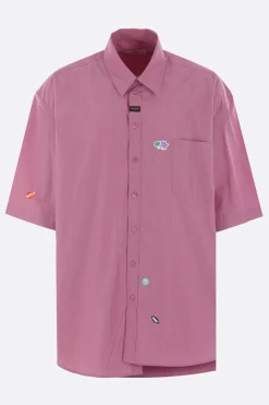 Topwear>MARTINE ROSE camicia oversize a maniche corte Viola