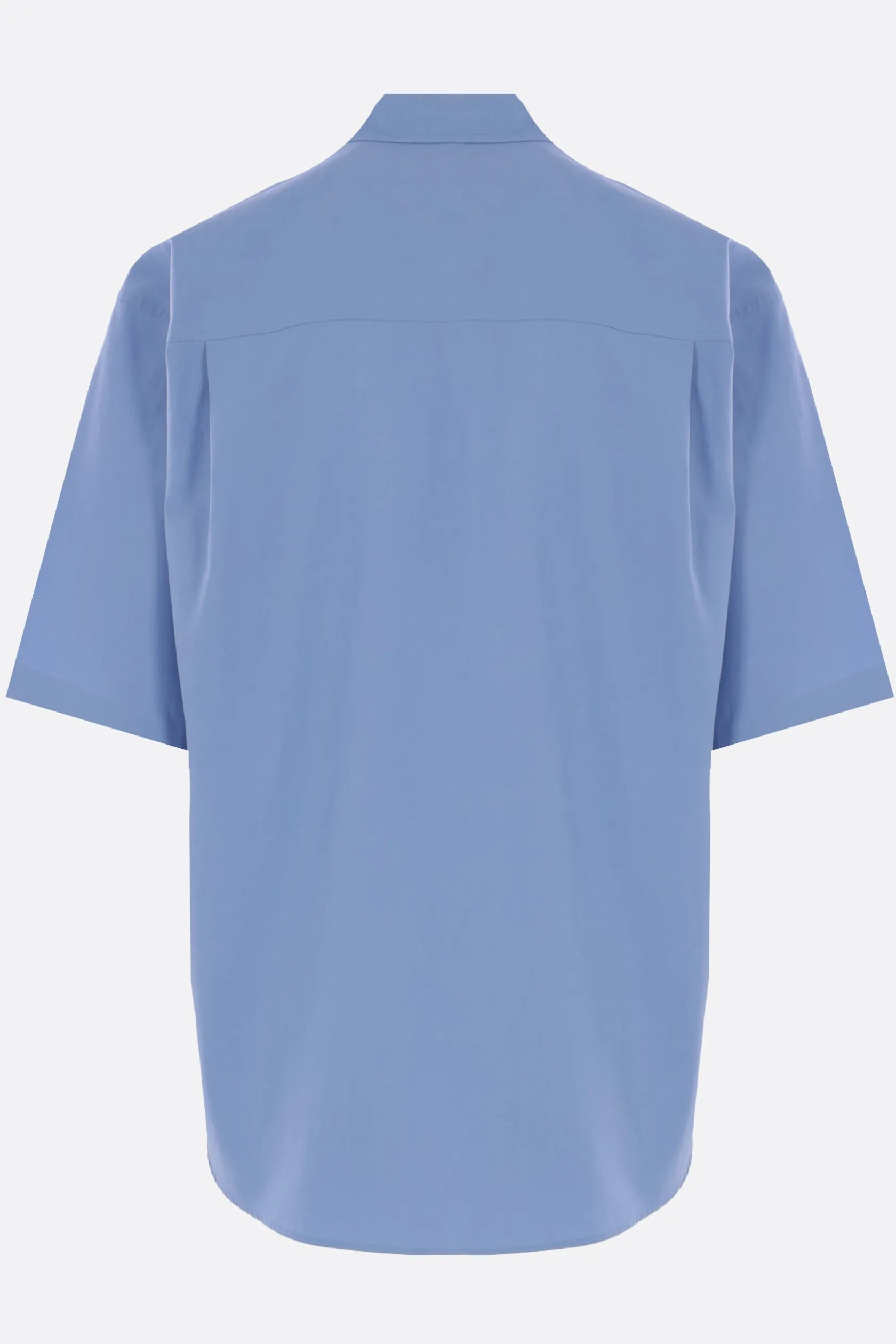 Topwear>AURALEE camicia oversize a maniche corte in twill Blu