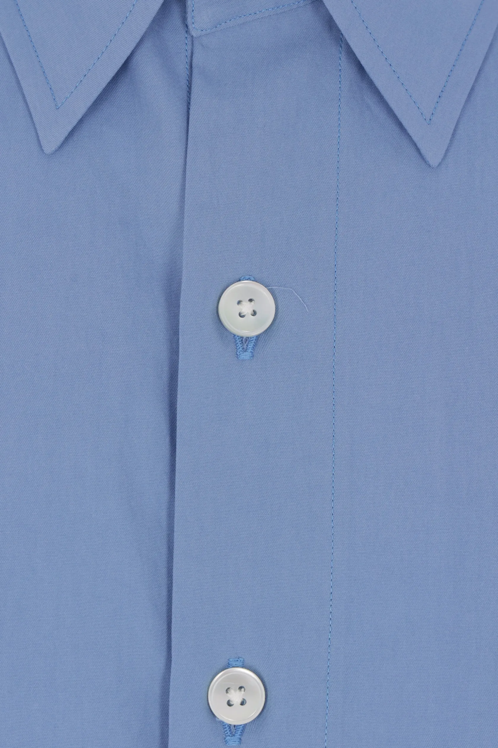 Topwear>AURALEE camicia oversize a maniche corte in twill Blu