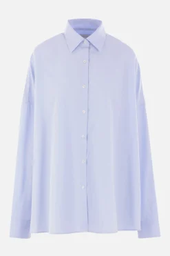 Topwear>DRIES VAN NOTEN camicia oversize Casia in popeline Blu