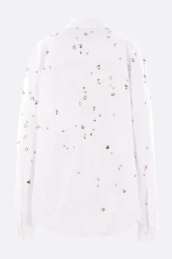 Topwear>DRIES VAN NOTEN camicia oversize Casia in popeline con ricami Bianco