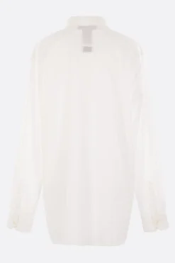 Topwear>MARIA CALDERARA camicia oversize in cotone con perline Bianco