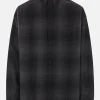 Topwear>BALENCIAGA camicia oversize in flanella check Grigio