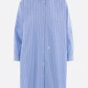 Topwear>JIL SANDER camicia oversize in popeline a righe Blu
