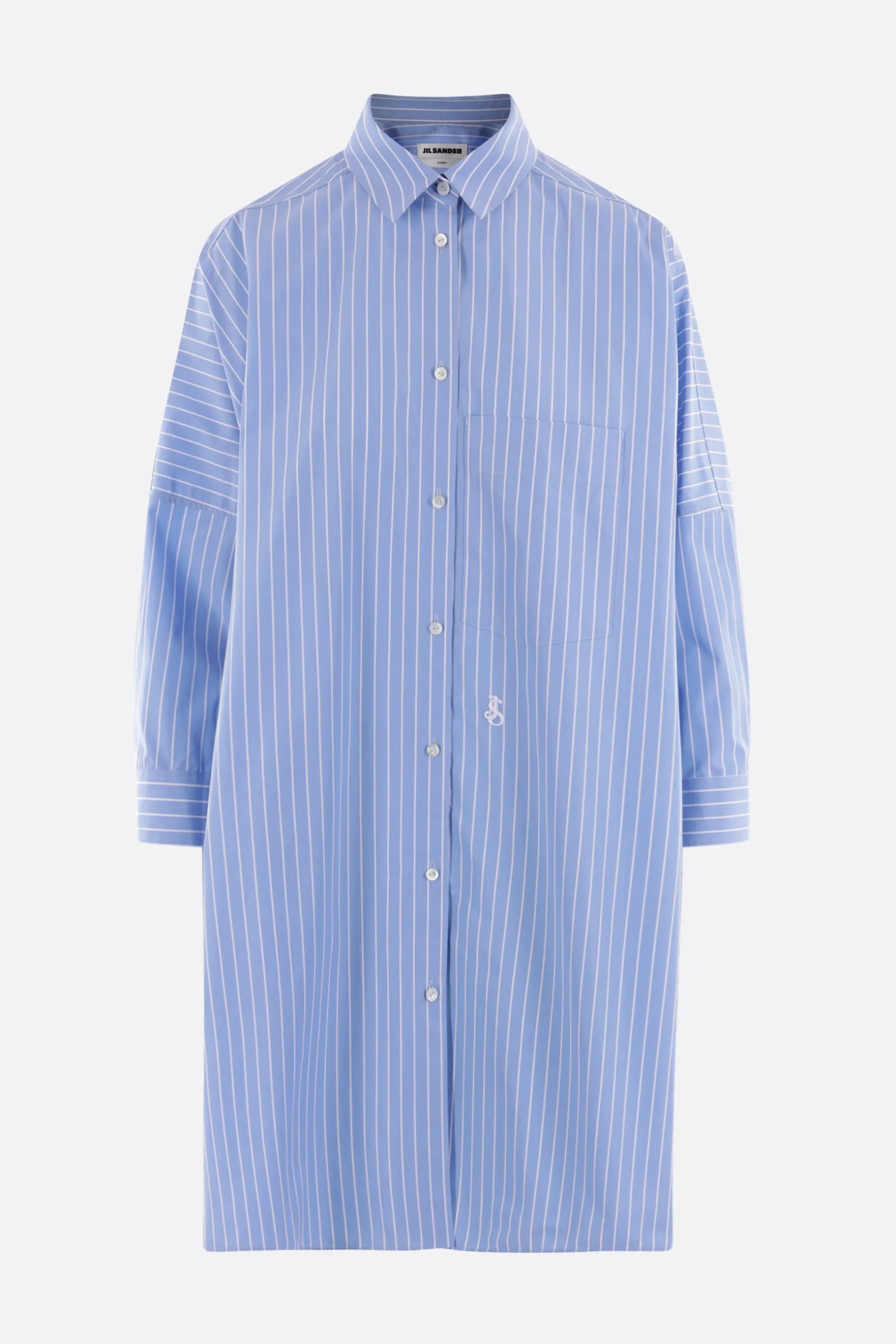 Topwear>JIL SANDER camicia oversize in popeline a righe Blu