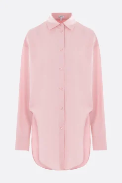 Topwear>LOEWE camicia oversize in popeline con spacchi Rosa