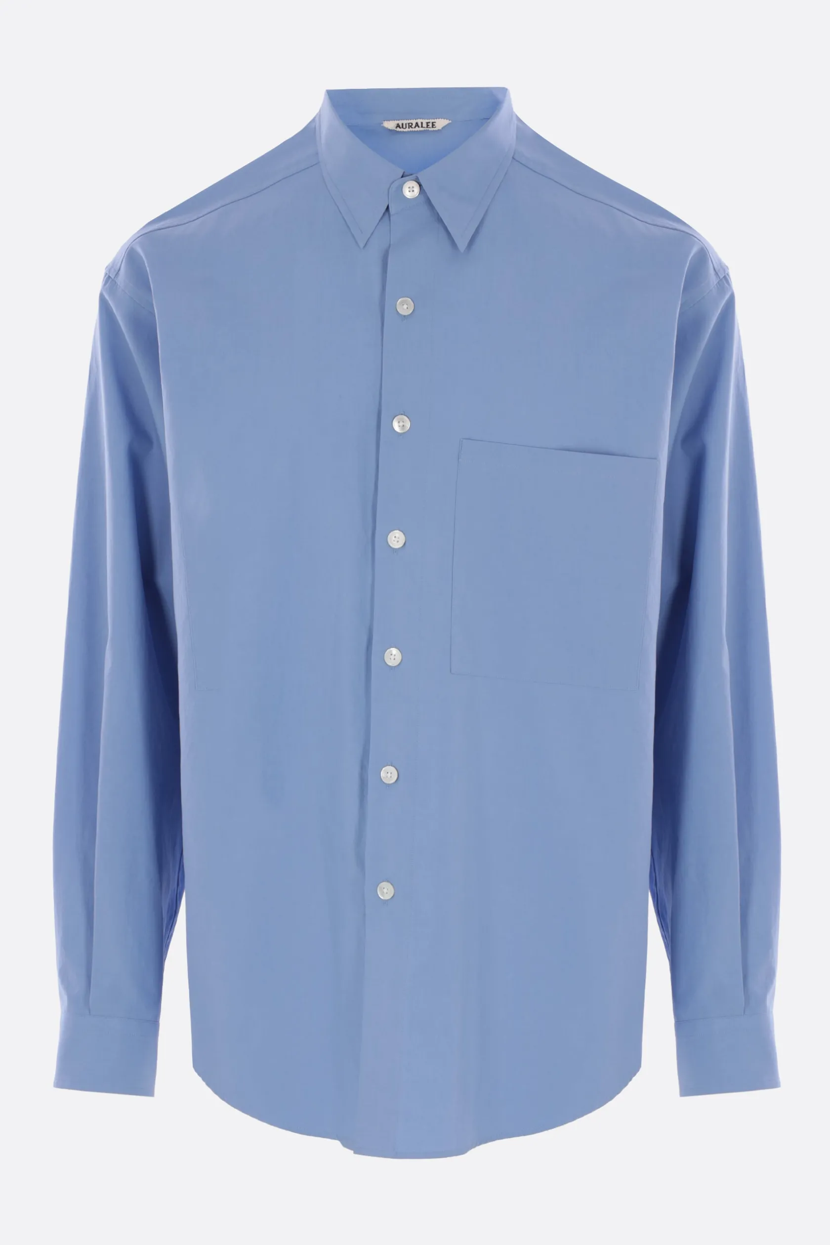 Topwear>AURALEE camicia oversize in twill di cotone Blu