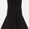 Topwear>YOHJI YAMAMOTO camicia smanicata in popeline con cravatta Nero