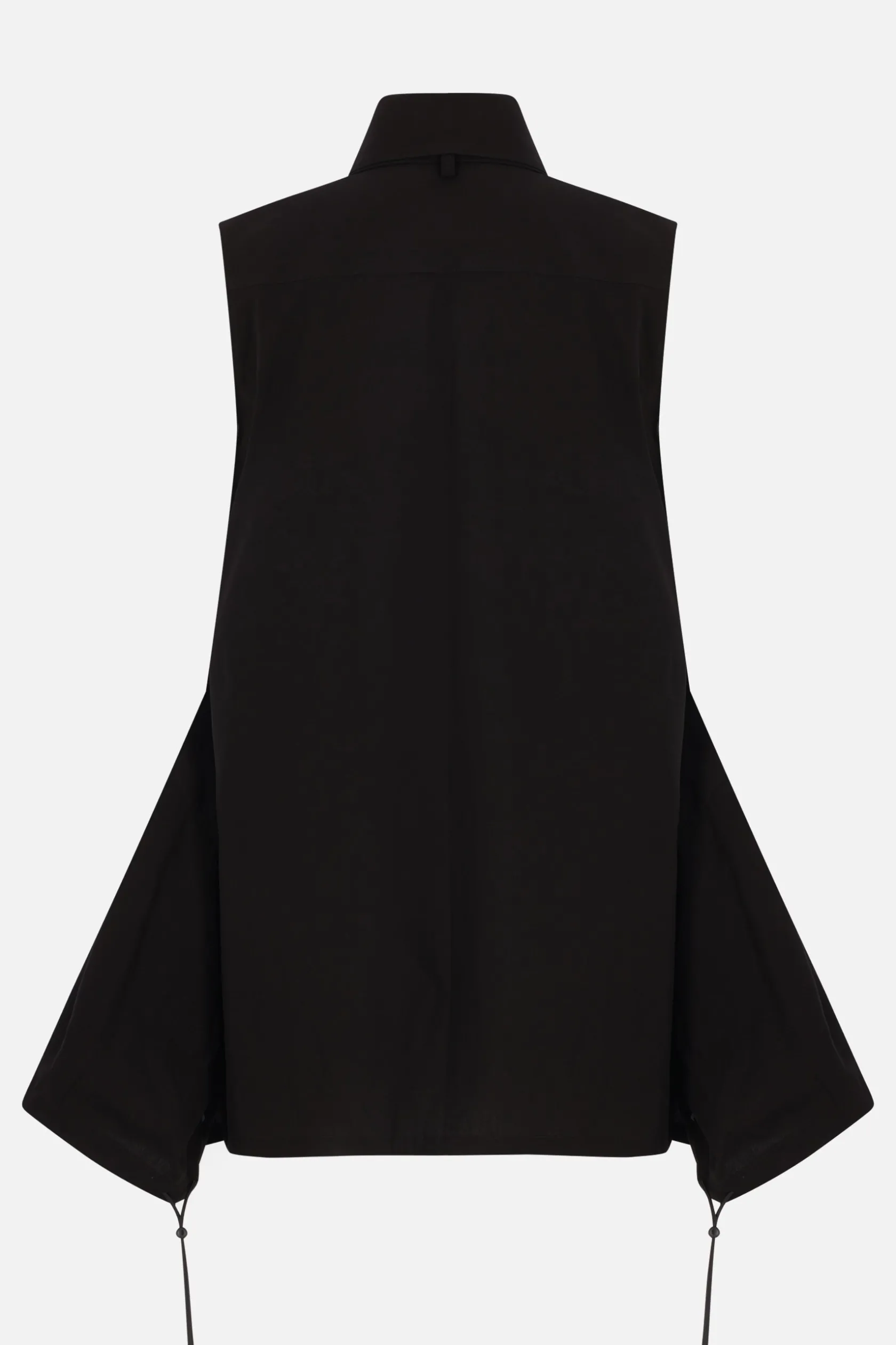 Topwear>YOHJI YAMAMOTO camicia smanicata in popeline con cravatta Nero