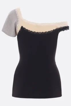 Topwear>ALL IN canotta a doppio strato in jersey e cotone Nero