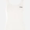 Topwear>CHLOÉ canotta in jersey a costine Bianco