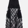 Topwear>BLACK COMME des GARÇONS canotta long-fit in tulle con rouches Nero