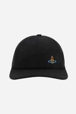 Accessori Da Indossare>VIVIENNE WESTWOOD cappello baseball in canvas ricamo Orb Nero