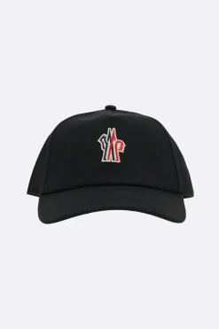 Accessori Da Indossare>MONCLER GRENOBLE cappello baseball in gabardine patch logo Nero
