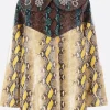 Capispalla>CHOPOVA LOWENA cappotto Belle in pelle stampa pitone Multicolor